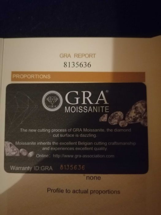 Diamante de moissanite 1ct 6.5mm certificado