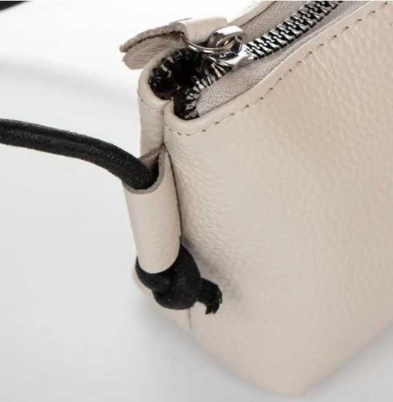 Шкіряна біла сумочка, клатч, крос-боді, сумка