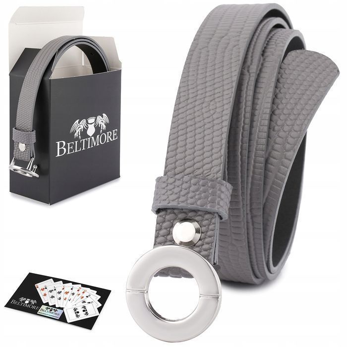 Skórzany pasek damski do spodni sukienki czarna skóra nat prezent nowy