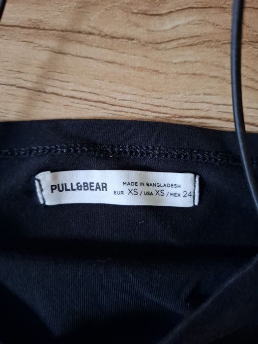 3 topy 164 XS H&M Pull&Bear czarne koszulka bawełna