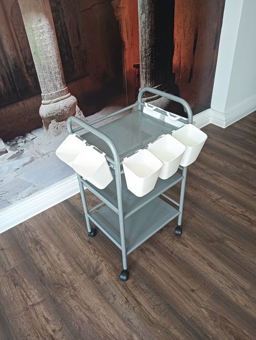 Regał metalowy na kółkach z 7 pojemnikami IKEA