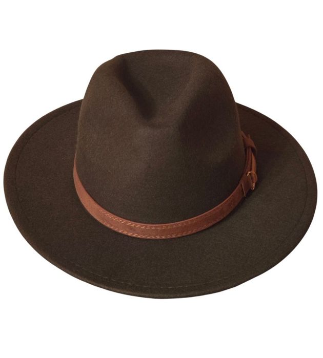 Elegancki kapelusz myśliwski M/L 57cm Oliwkowy. Na polowanie Hubertusa