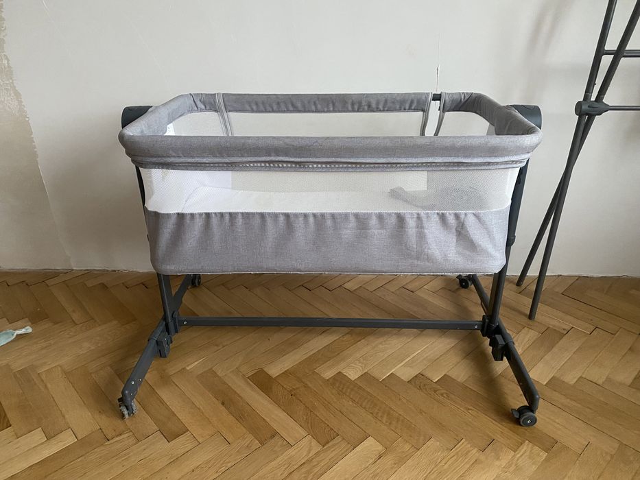 Kinderkraft, łóżeczko dostawne, Light Grey