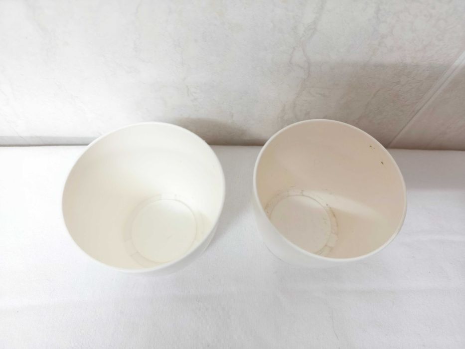 2 vasos brancos em plástico