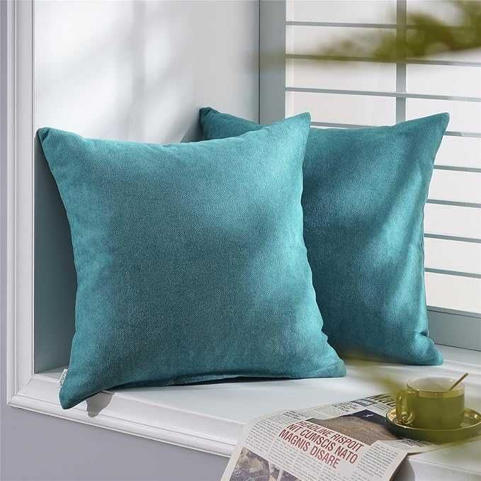 Poszewki Dekoracyjne Szenilowe 2 sztuki 50x50 cm Morske Niebieskie