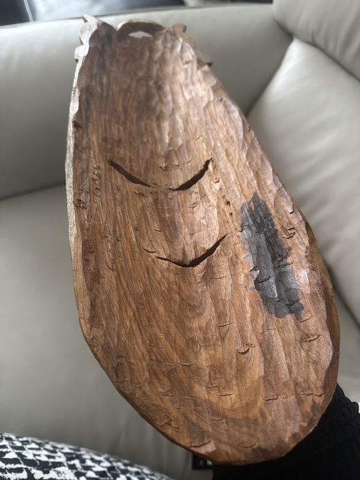 Handmade solidna orientalna rzeźba diabła z rogami