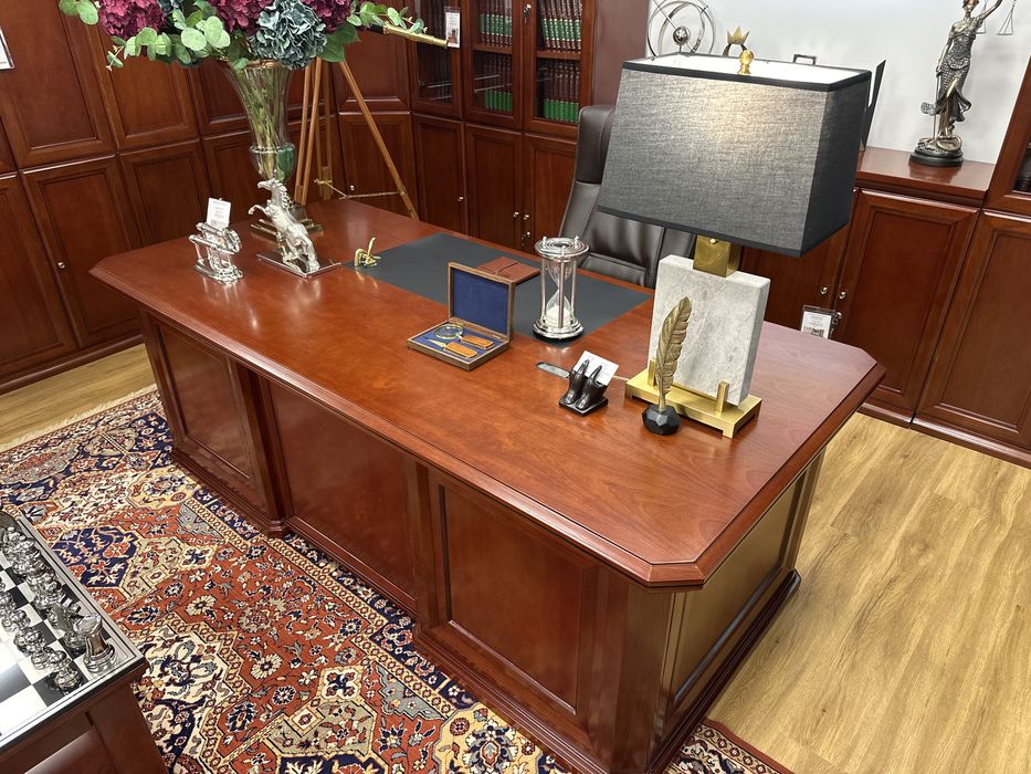 Eleganckie duże biurko gabinetowe fornir 240cm. % ceny! Outlet
