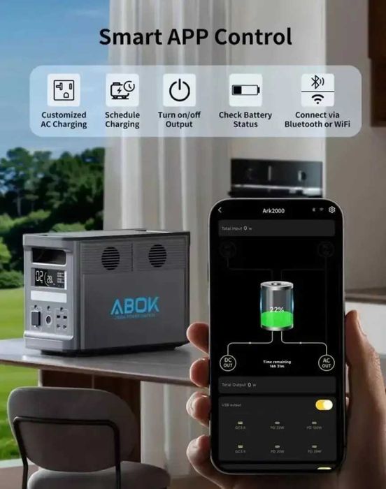 Зарядна станція Abok ДБЖ (Ecoflow,Bluetti,ДБЖ)4000W/2000W 1536Wh.Супер