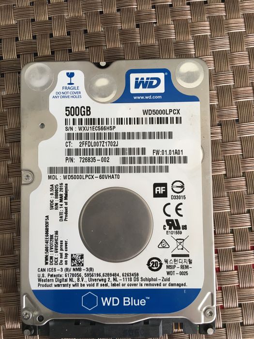 500GB 2.5" SATA Hard Drive64751016509699120