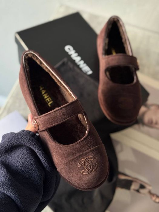 Балетки chanel , chanel балетки з хутром . 39 р / 24.5 см