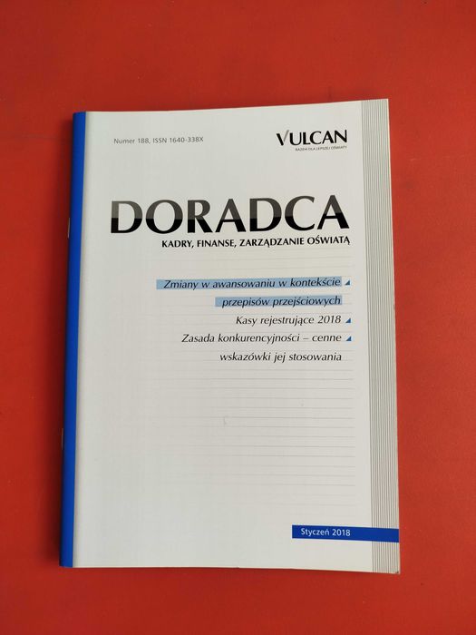 Doradca. Kadry, finanse, zarządzanie oświatą, Vulcan, styczeń 2018