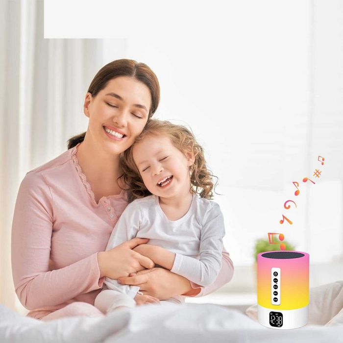 Głośnik Bluetooth Bitswolee z lampką nocną, generatorem białego szumu do spania dla dzieci