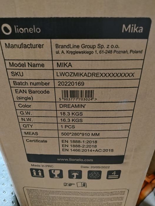 Sprzedam wózek dziecięcy 3 w 1 Lionelo Mika Dreamin