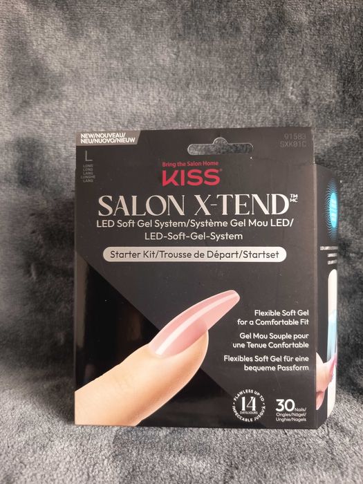 nowy zestaw kiss salon x-tend sztuczne paznokcie klej lampka led