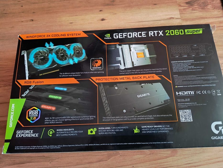 karta graficzna GIGABYTE GeForce RTX 2060 Super GDDR6 8GB Gaming OC