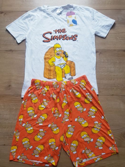 Nowa bawełniana piżama męska marki The Simpsons rozmiar XS/S