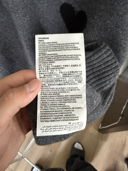 AMI Paris sweter polo szary czarne serce L