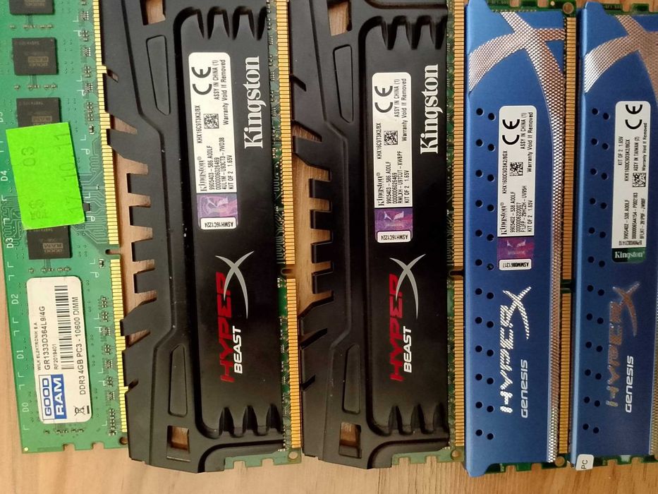 Pamięć RAM DDR3 4GB x 7 - Kingston HyperX Genesis, Beast, GoodRam