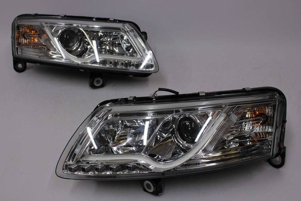 Lampy przednie przód AUDI A6 C6 04-08 XENON D2S DRL LED BAR NEON NOWE