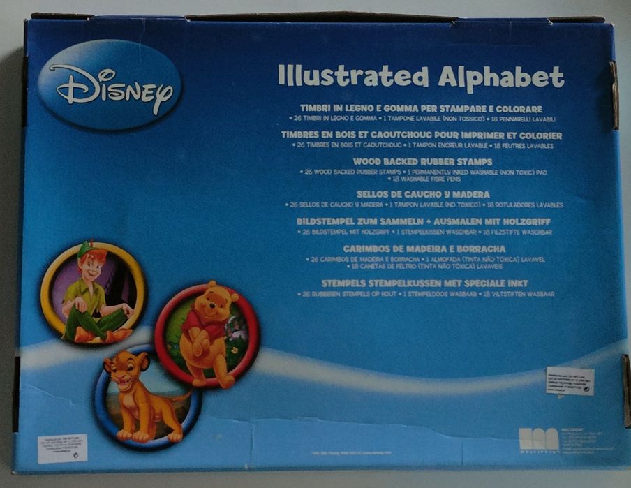 Conjunto c/ Carimbos em Madeira Alfabeto Disney