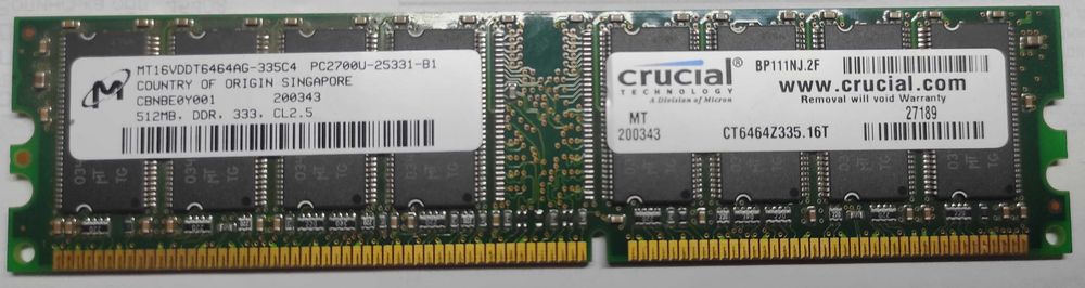 Оперативна пам'ять ОЗП DDR 512MB до ПК - 2 планки