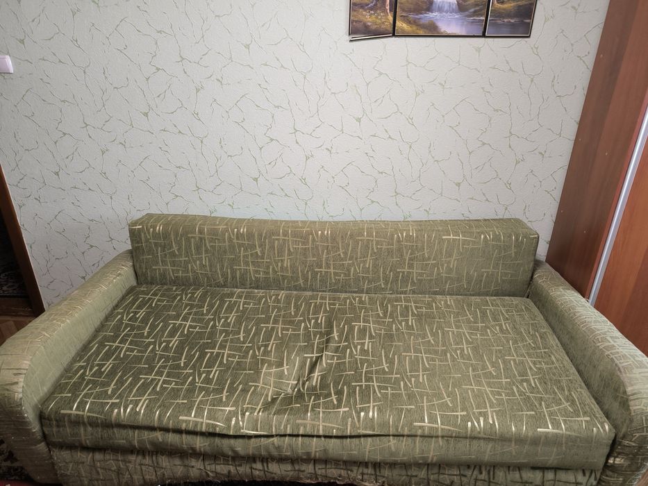 Диван розкладний з пружинним механізмом і деревʼяним каркасом