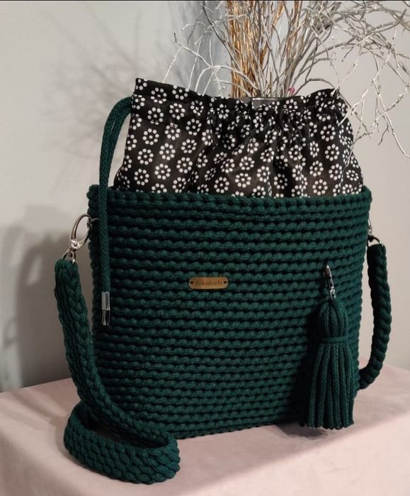 Torebka listonoszka butelkowa zieleń