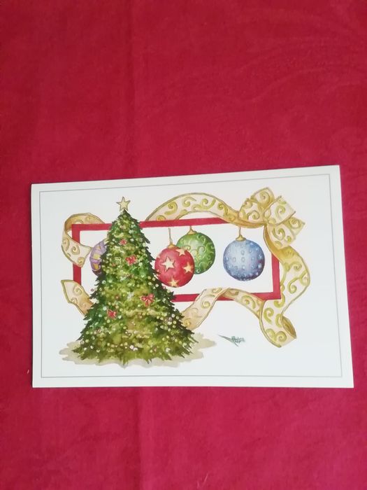 Postal de Natal, pintado com o pé