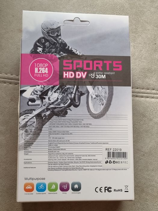 Camera Sport HD cartão Sandisk 32Gb