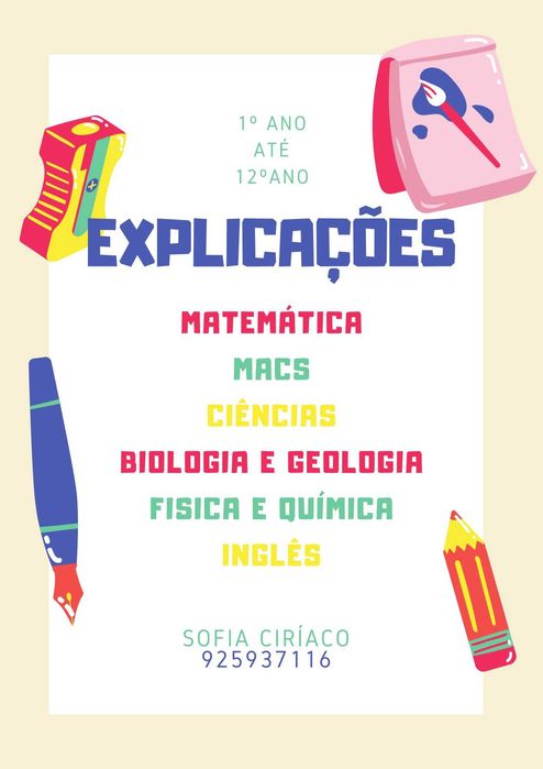 Explicações de Matemática e Ciências