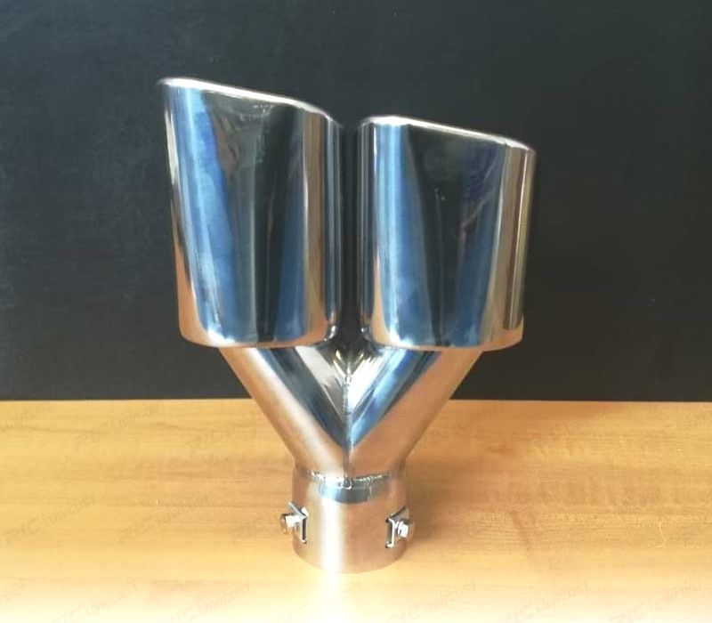 PONTEIRA DE ESCAPE DUPLA RECTANGULAR EM INOX UNIVERSAL
