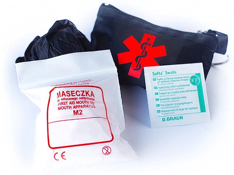 Apteczka / brelok CPR Ratownictwo Medyczne - czarny odblask
