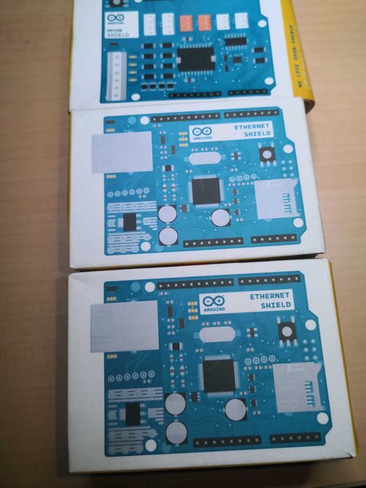 Kit Arduino Original NOS – 2x Ethernet Shield + Motor Shield + Leonardo – Novo