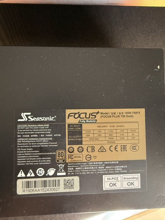 Fonte de Alimentação Seasonic Focus GX-750 750W 80 Plus Gold