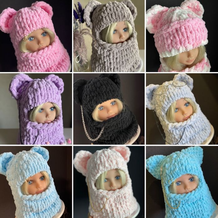 Балаклава детская/взрослая с ушами зайца,мишки,кота,шлем,тренд TikTok