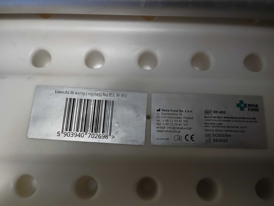 Ławeczka do wanny dla seniora