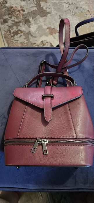 Plecak skórzany bordowy