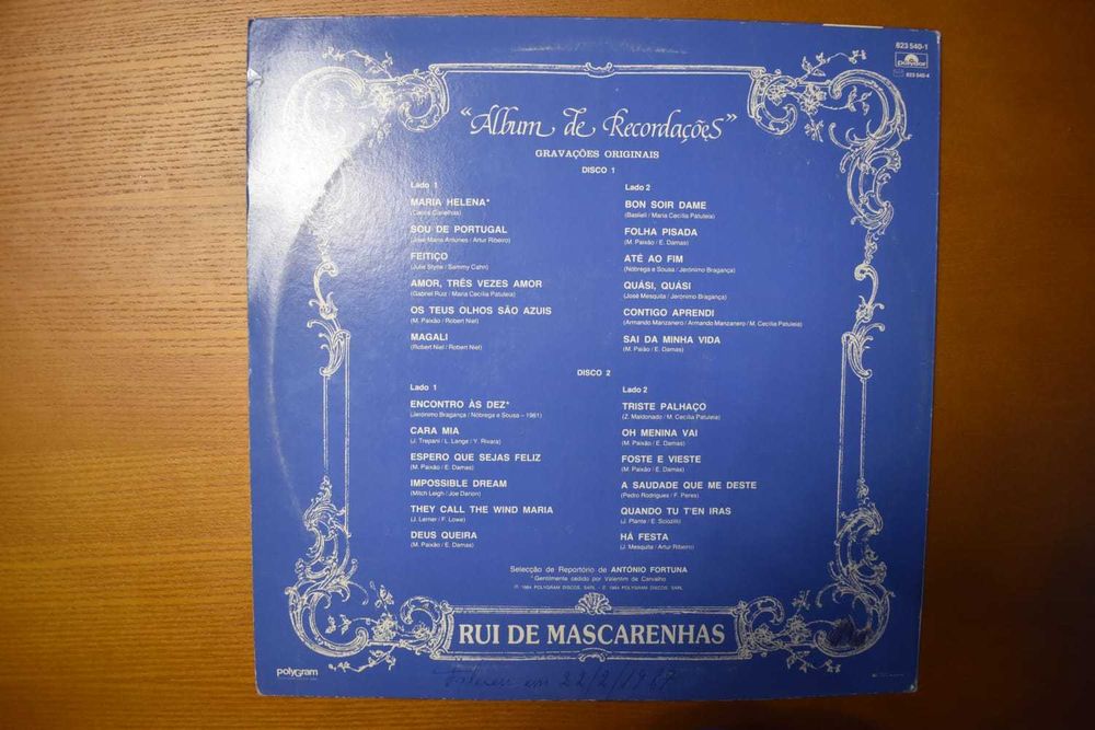 Album de recordações - Rui de Mascarenhas vinil
