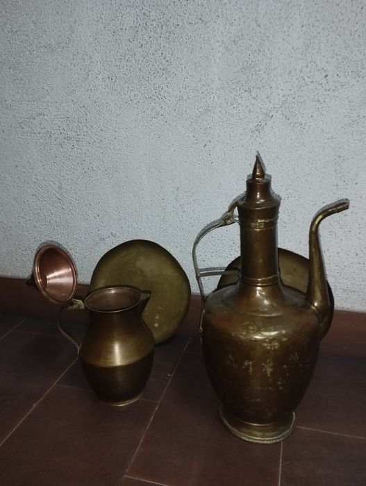 Conjunto utensílios cobre antigos