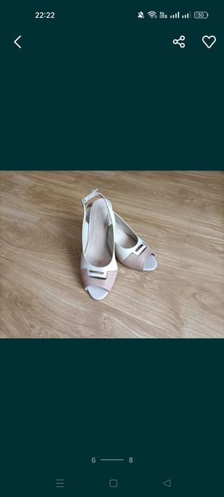Beżowe buty na słupku 38