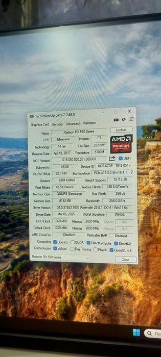 Asus strix rx580-480 8gb
