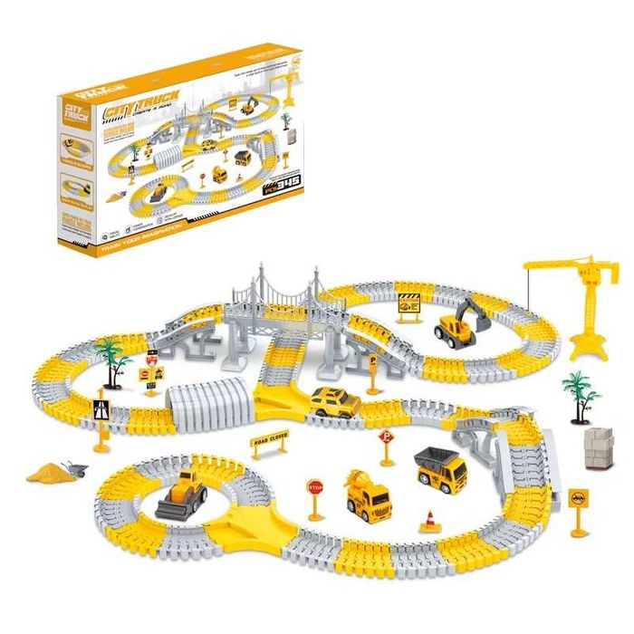 Автотрек "City truck", 345 ел., з машинками, з електричним двигуном