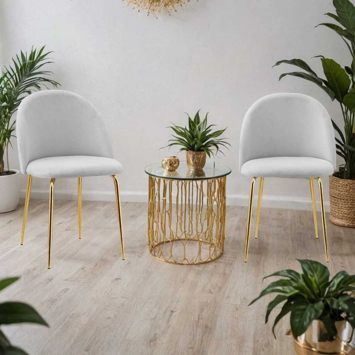 Krzesło welurowe FARGO GOLD VELVET szare