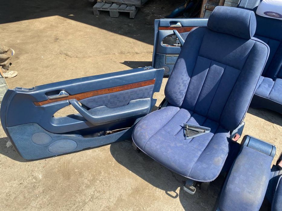 Салон Mercedes W140 седан. Синій тканьовий