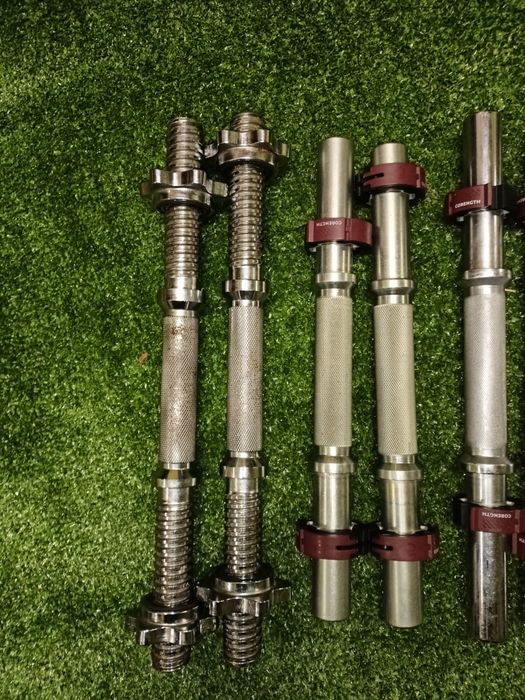 2 gryfy stalowe hantle z zaciskami sprezynowymi