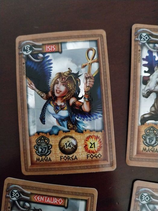 Lote 4 cartas Mythomania, Elma Chips, Centauro, Amazone e Isis