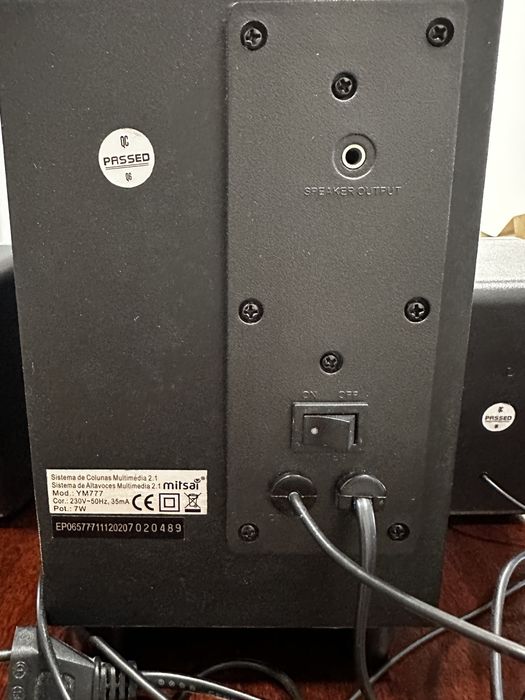 Colunas Multimédia Mitsai 2.1 com Subwoofer