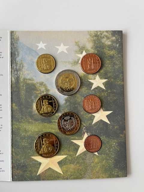 conjunto com 21 set de moedas de euro
