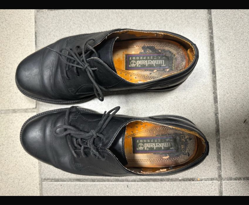 Czarne skorzane buty Timberland