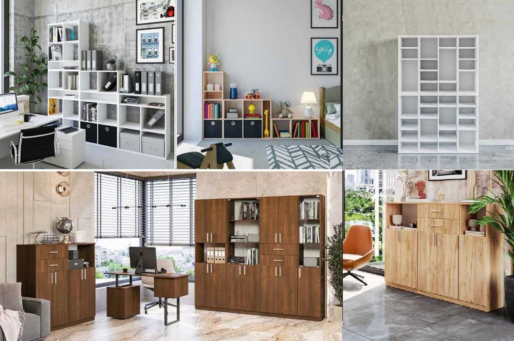 Шафа Шкаф книжковий гардеробний, стеллаж шафа офісна, стінка, полиця